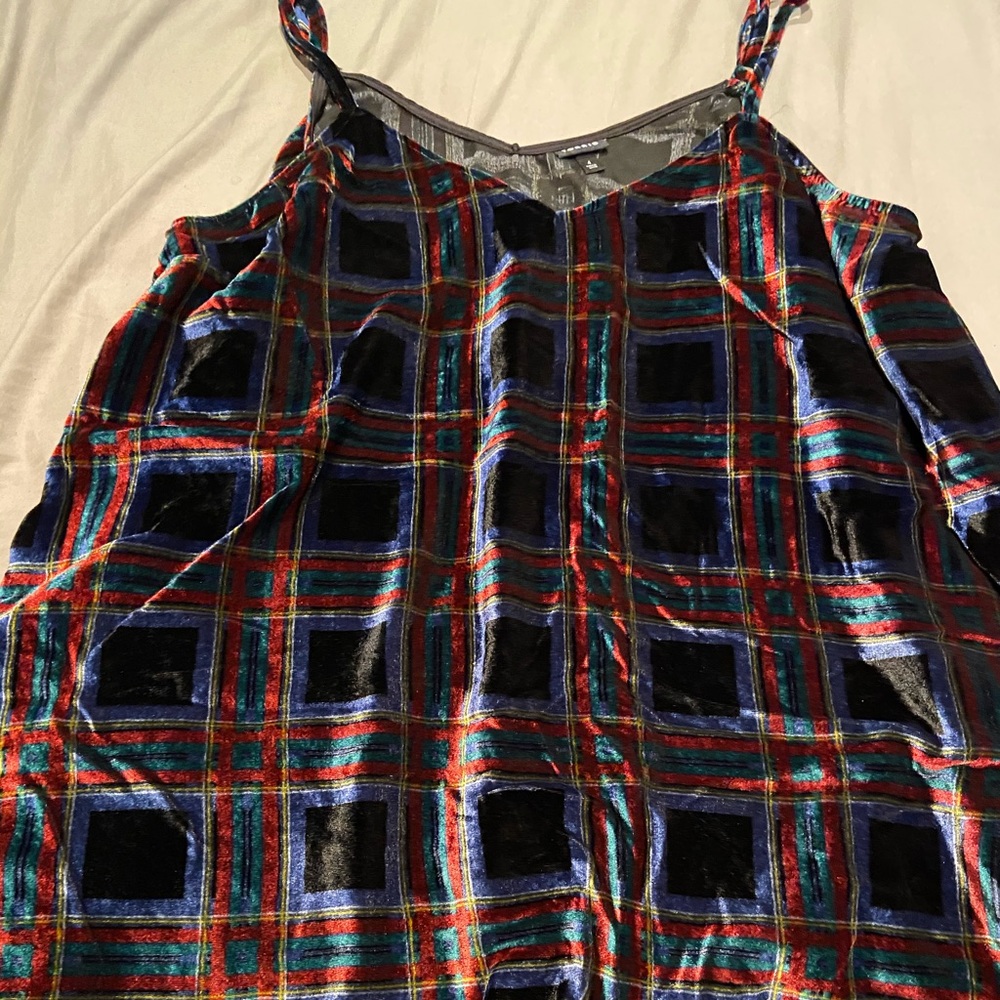 Velvet plaid top 4x